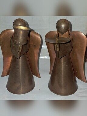 ANGEL CANDLEHOLDERS COPPER & BRASS